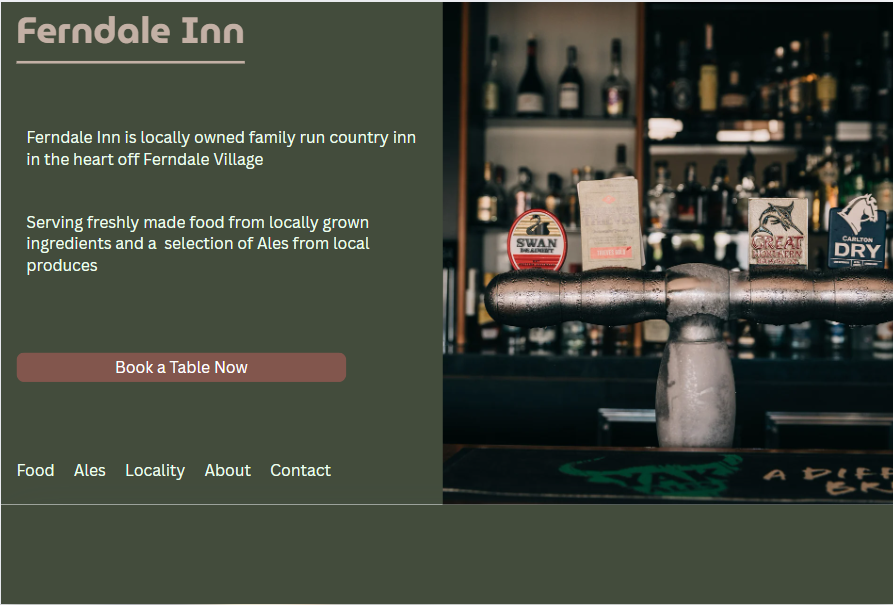 Ferndales Website design example